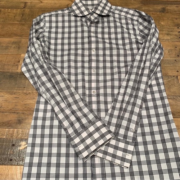 Tom Ford Black and White Plaid Dress Shirt Sz 15 3/4 (40) - Picture 2 of 4